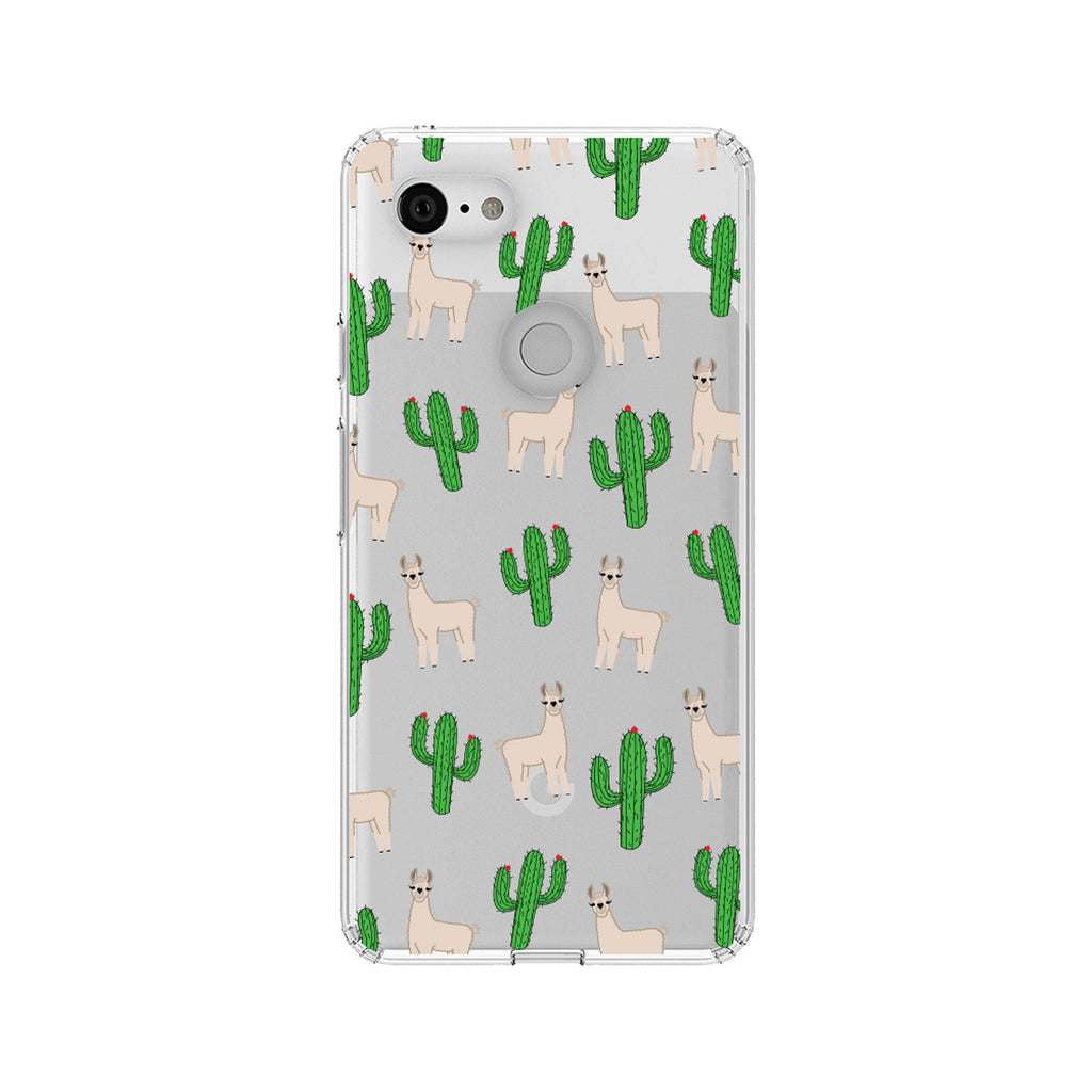 Llamas and Cacti Cactus Clear Shockproof iPhone Case, view 21