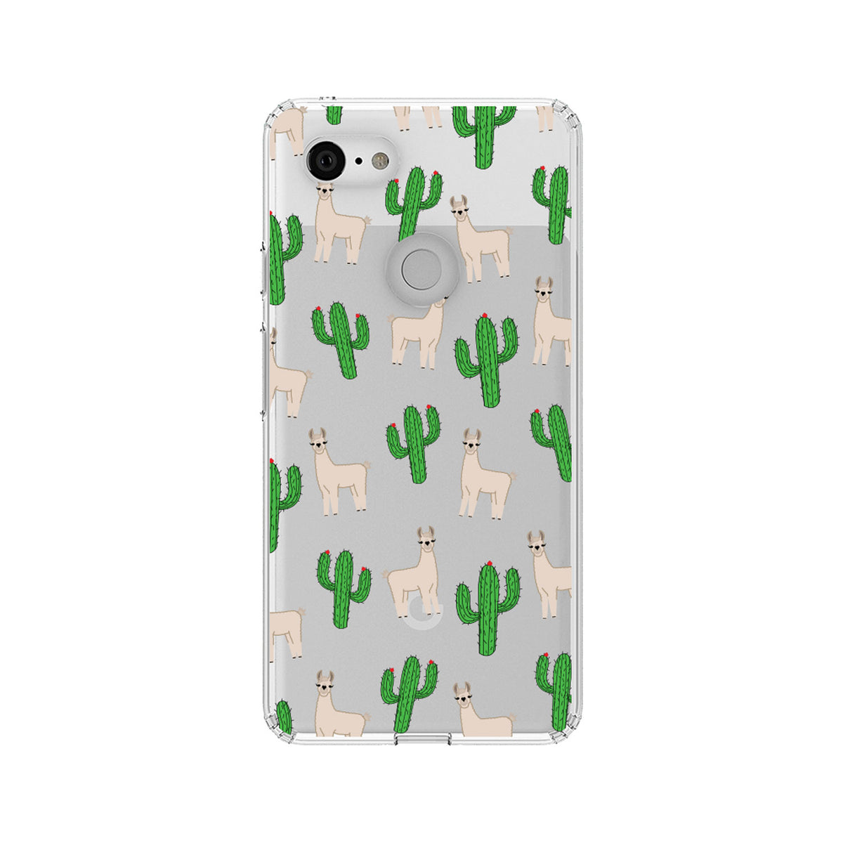 Llamas and Cacti Cactus Clear Shockproof iPhone Case, view 21