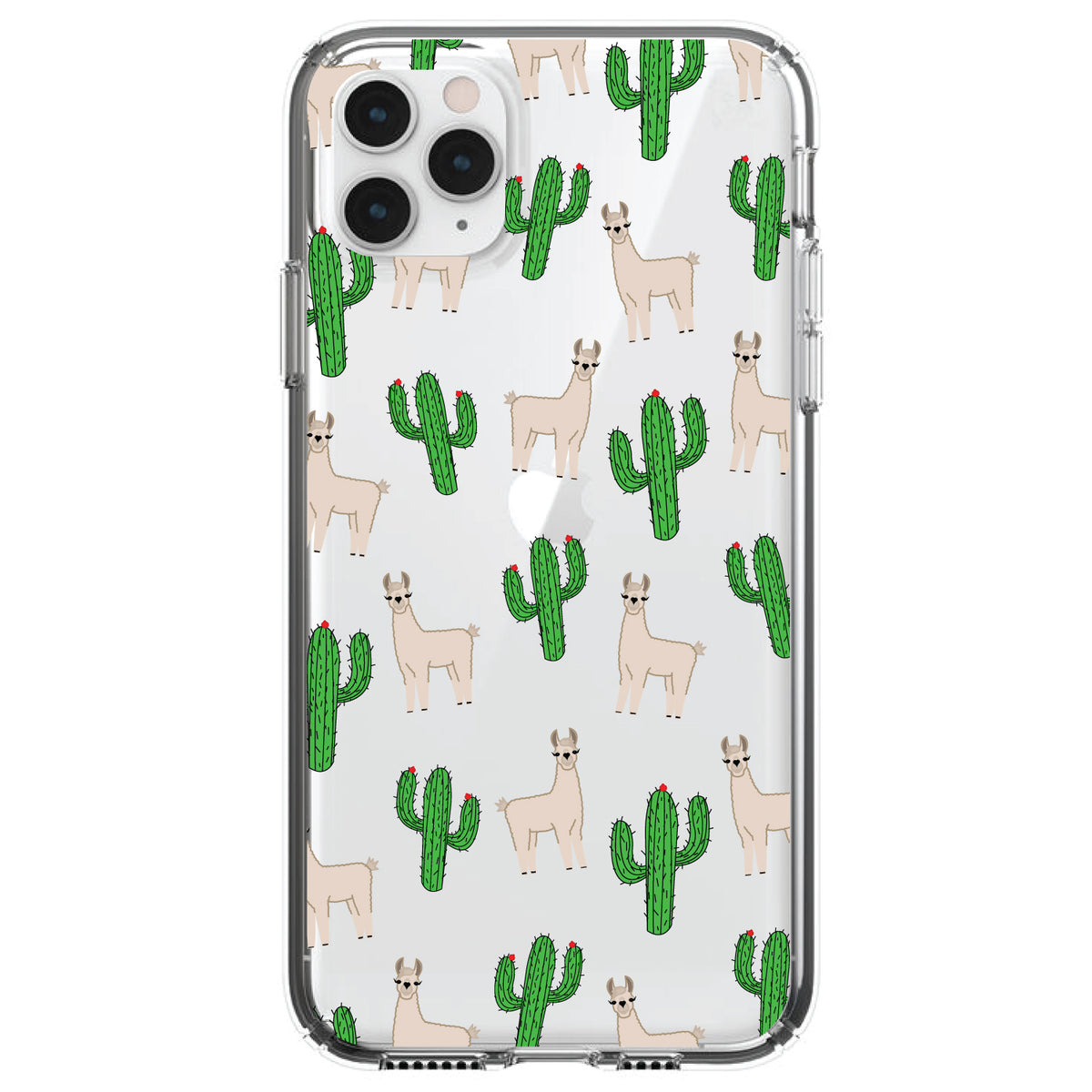 Llamas and Cacti Cactus Clear Shockproof iPhone Case