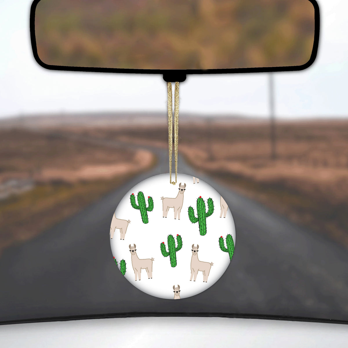 Llamas and Cacti Cactus Ceramic Ornament, view 3