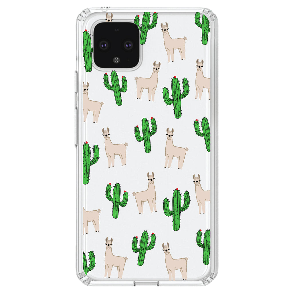 Llamas and Cacti Cactus Clear Shockproof iPhone Case, view 24