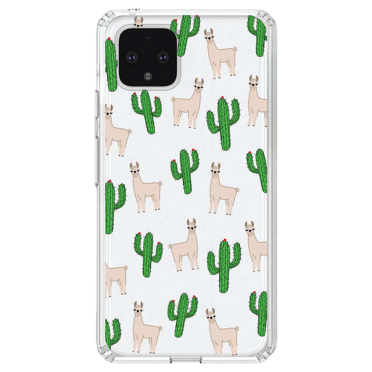 Llamas and Cacti Cactus Clear Shockproof iPhone Case, view 24