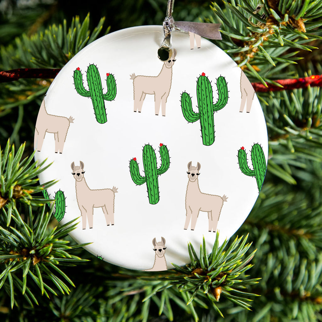 Llamas and Cacti Cactus Ceramic Ornament, view 2