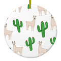 Llamas and Cacti Cactus Ceramic Ornament