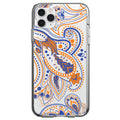 Orange and Blue Paisley Clear Shockproof iPhone Case