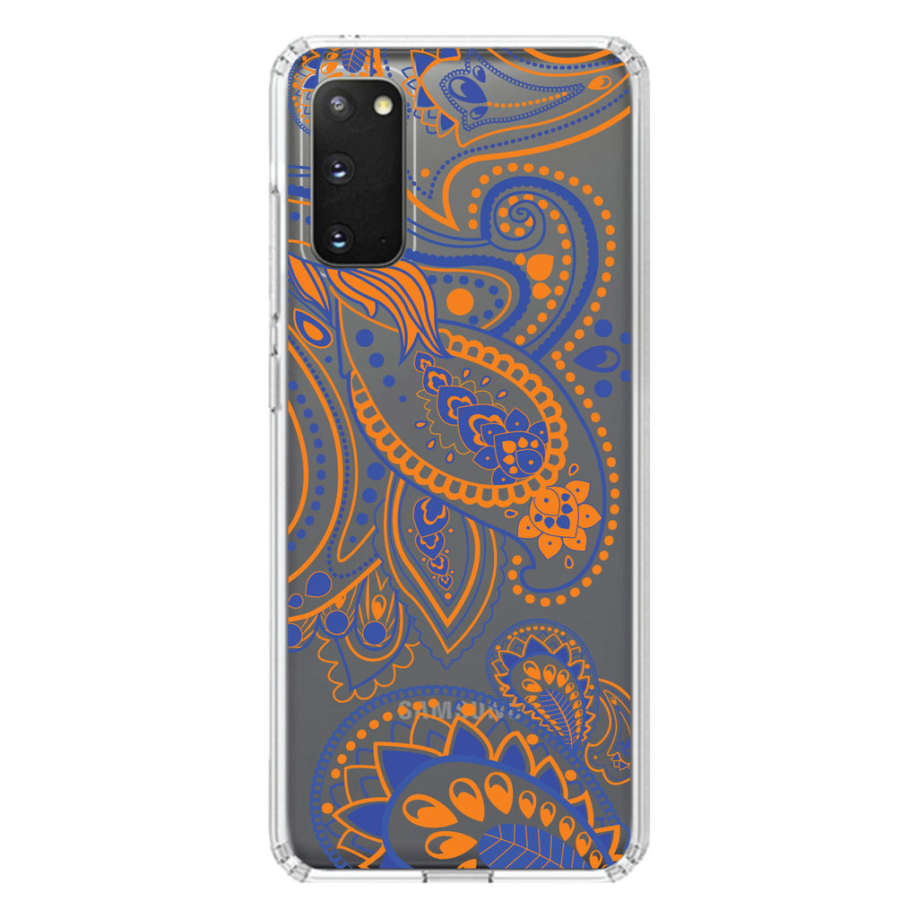 Orange and Blue Paisley Clear Shockproof iPhone Case, view 14