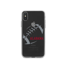 DistinctInk® Clear Shockproof Hybrid Case for Apple iPhone / Samsung Galaxy / Google Pixel - Alabama Football - Crimson, Gray