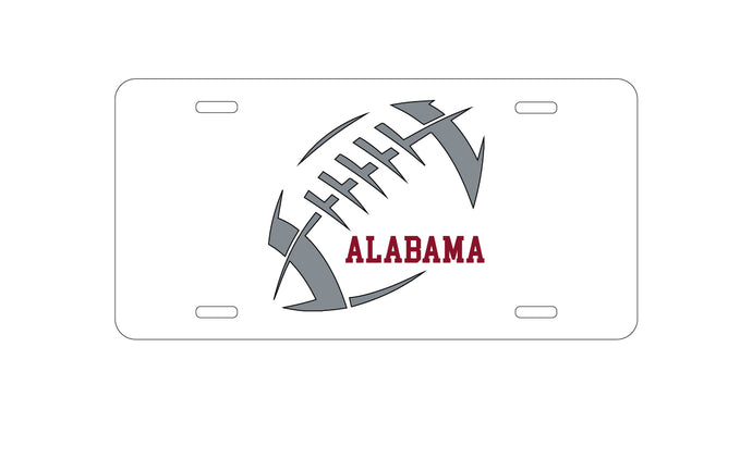 DistinctInk Custom Aluminum Decorative Vanity Front License Plate - Alabama Football - Crimson, Gray