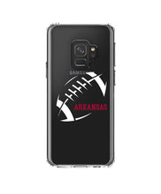 DistinctInk® Clear Shockproof Hybrid Case for Apple iPhone / Samsung Galaxy / Google Pixel - Arkansas Football - Cardinal, White