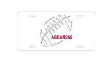 DistinctInk Custom Aluminum Decorative Vanity Front License Plate - Arkansas Football - Cardinal, White