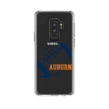 DistinctInk® Clear Shockproof Hybrid Case for Apple iPhone / Samsung Galaxy / Google Pixel - Auburn Football - Orange, Blue