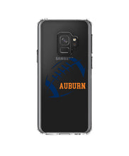 DistinctInk® Clear Shockproof Hybrid Case for Apple iPhone / Samsung Galaxy / Google Pixel - Auburn Football - Orange, Blue