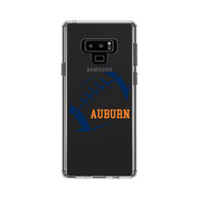 DistinctInk® Clear Shockproof Hybrid Case for Apple iPhone / Samsung Galaxy / Google Pixel - Auburn Football - Orange, Blue