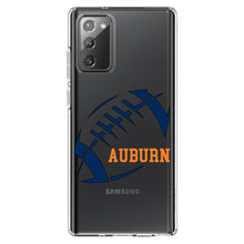 DistinctInk® Clear Shockproof Hybrid Case for Apple iPhone / Samsung Galaxy / Google Pixel - Auburn Football - Orange, Blue