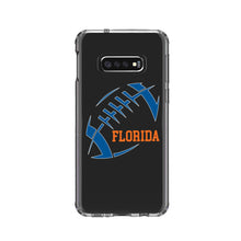 DistinctInk® Clear Shockproof Hybrid Case for Apple iPhone / Samsung Galaxy / Google Pixel - Florida Football - Orange, Blue