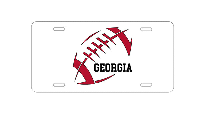 DistinctInk Custom Aluminum Decorative Vanity Front License Plate - Georgia Football - Red, Black