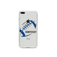 DistinctInk® Clear Shockproof Hybrid Case for Apple iPhone / Samsung Galaxy / Google Pixel - Kentucky Football - Blue, Black