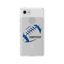 DistinctInk® Clear Shockproof Hybrid Case for Apple iPhone / Samsung Galaxy / Google Pixel - Kentucky Football - Blue, Black