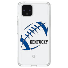 DistinctInk® Clear Shockproof Hybrid Case for Apple iPhone / Samsung Galaxy / Google Pixel - Kentucky Football - Blue, Black