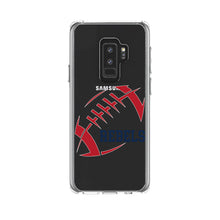 DistinctInk® Clear Shockproof Hybrid Case for Apple iPhone / Samsung Galaxy / Google Pixel - Rebels Football - Red, Navy