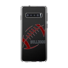 DistinctInk® Clear Shockproof Hybrid Case for Apple iPhone / Samsung Galaxy / Google Pixel - Bulldogs Football - Maroon, Gray