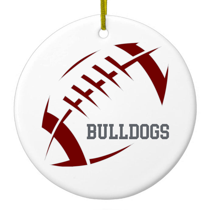 Maroon, Gray Ceramic Ornament