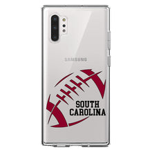 DistinctInk® Clear Shockproof Hybrid Case for Apple iPhone / Samsung Galaxy / Google Pixel - South Carolina Football - Garnet, Black