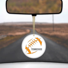 DistinctInk® Hanging Ceramic Christmas Tree Ornament with Gold String - Great Gift / Present - 2 3/4 inch Diameter - Tennessee Football - Orange, Smokey