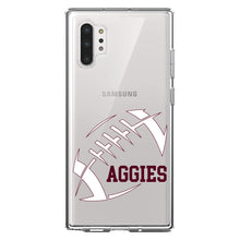 DistinctInk® Clear Shockproof Hybrid Case for Apple iPhone / Samsung Galaxy / Google Pixel - Aggies Football - Maroon, White