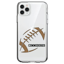 DistinctInk® Clear Shockproof Hybrid Case for Apple iPhone / Samsung Galaxy / Google Pixel - Commodores Football - Gold, Black