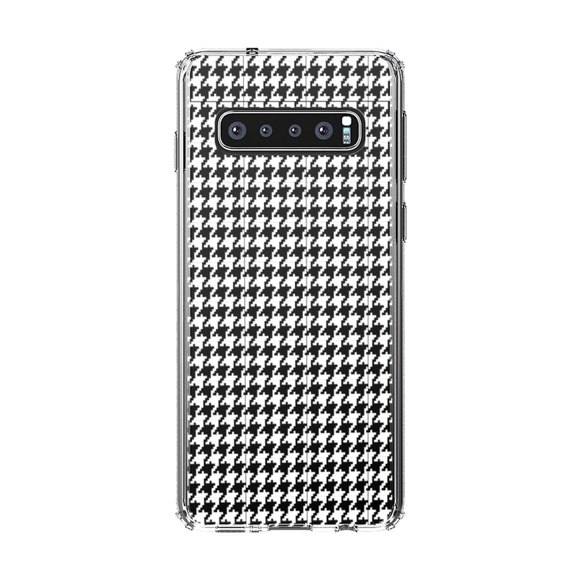 White Houndstooth Clear Shockproof iPhone Case, view 16