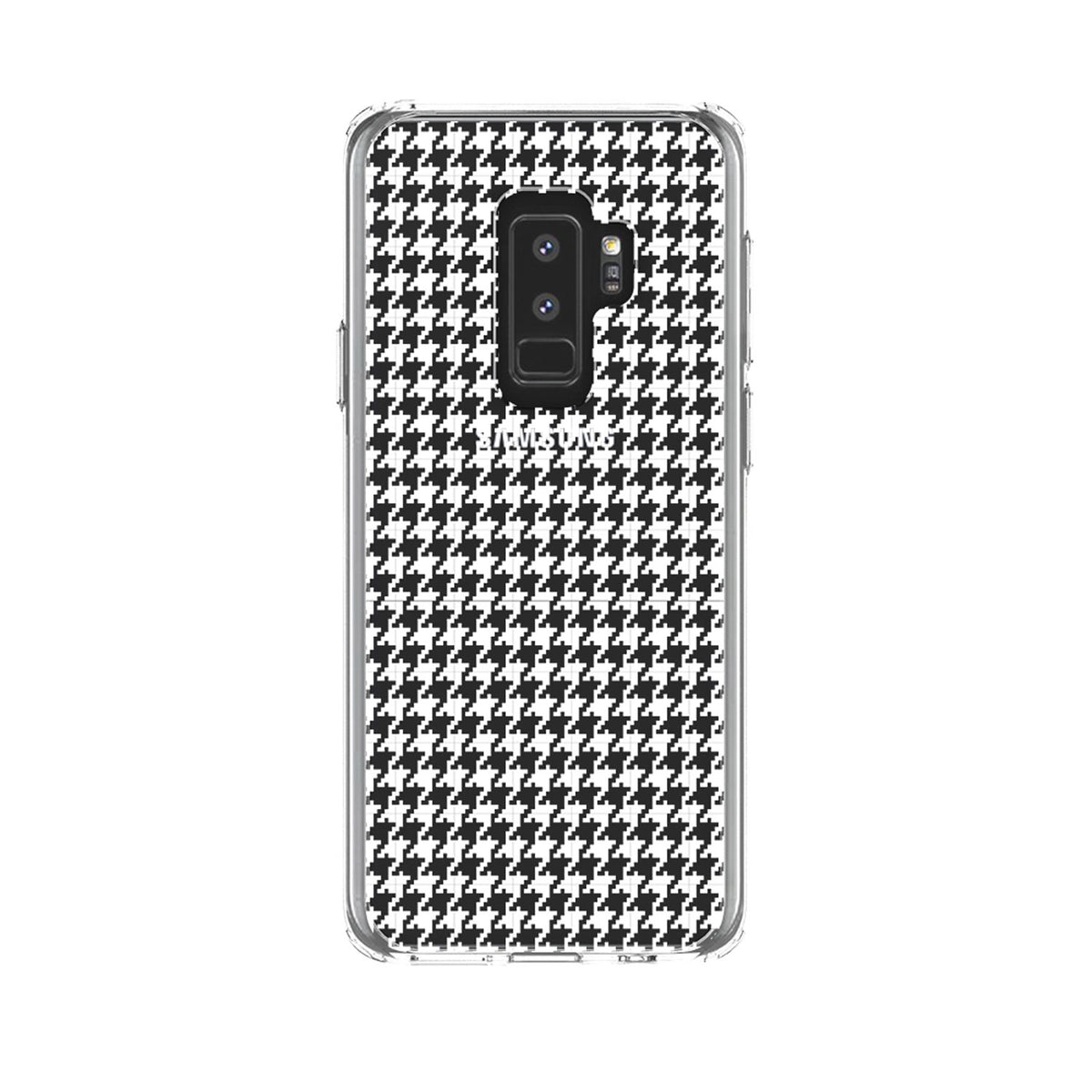 White Houndstooth Clear Shockproof iPhone Case, view 20