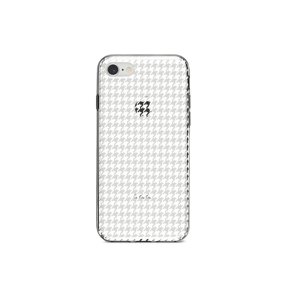 White Houndstooth Clear Shockproof iPhone Case, view 5