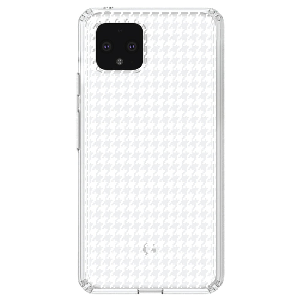 White Houndstooth Clear Shockproof iPhone Case, view 23