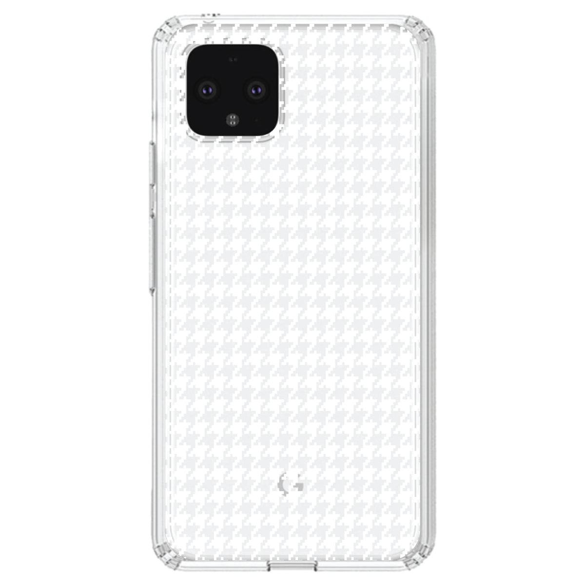 White Houndstooth Clear Shockproof iPhone Case, view 23
