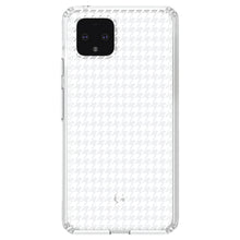 DistinctInk® Clear Shockproof Hybrid Case for Apple iPhone / Samsung Galaxy / Google Pixel - White Houndstooth
