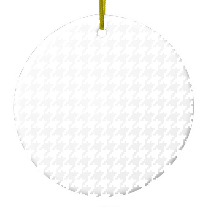 White Houndstooth Ceramic Ornament