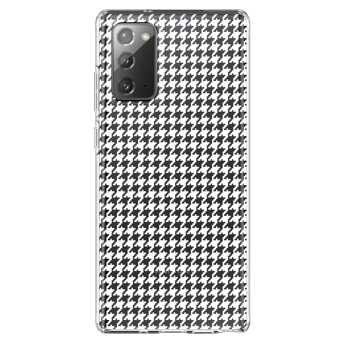 White Houndstooth Clear Shockproof iPhone Case, view 8
