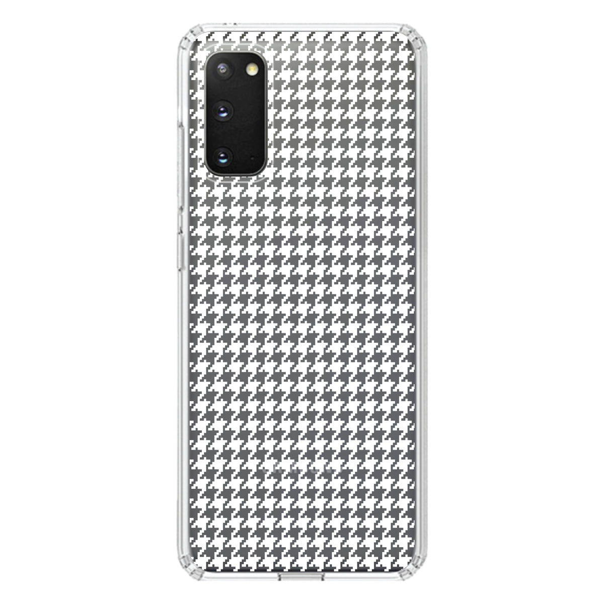 White Houndstooth Clear Shockproof iPhone Case, view 13