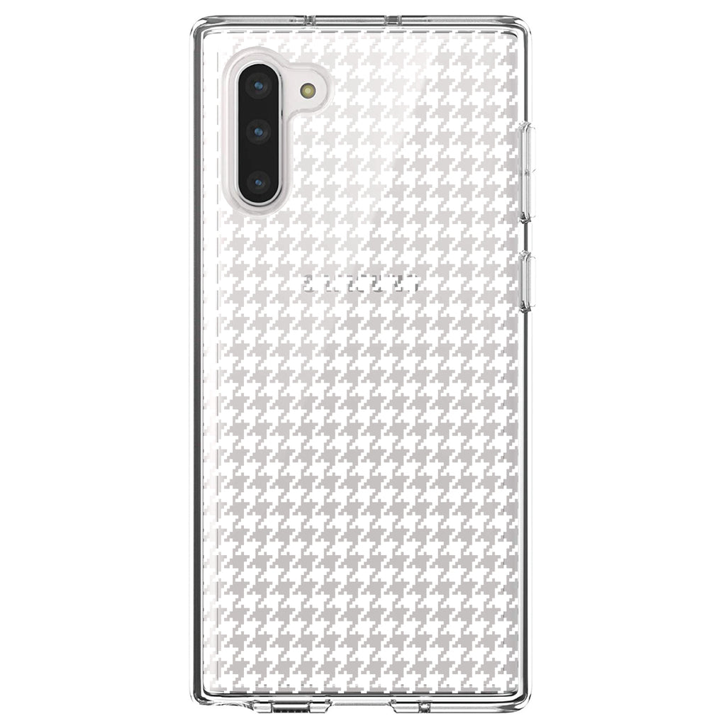 White Houndstooth Clear Shockproof iPhone Case, view 9