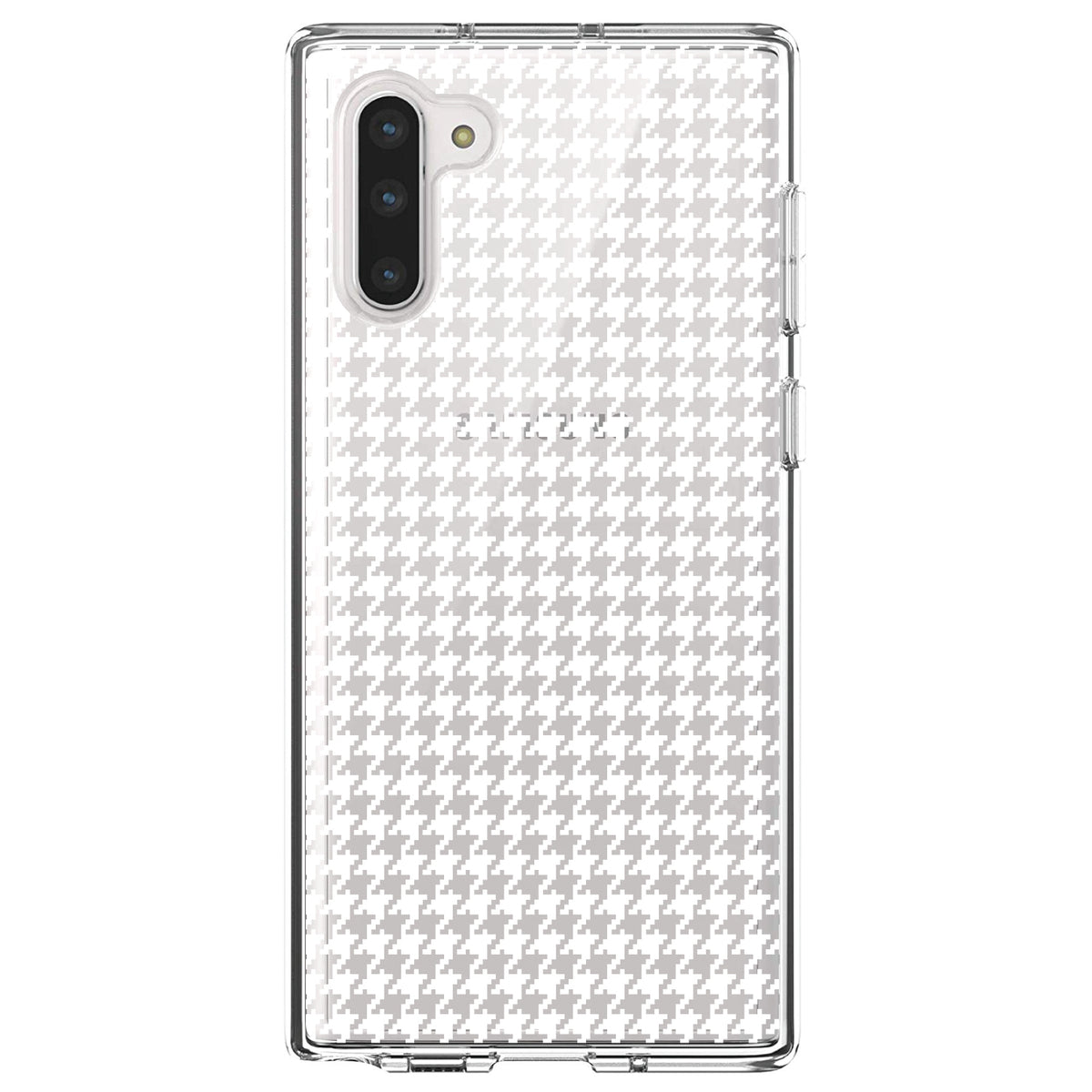 White Houndstooth Clear Shockproof iPhone Case, view 9