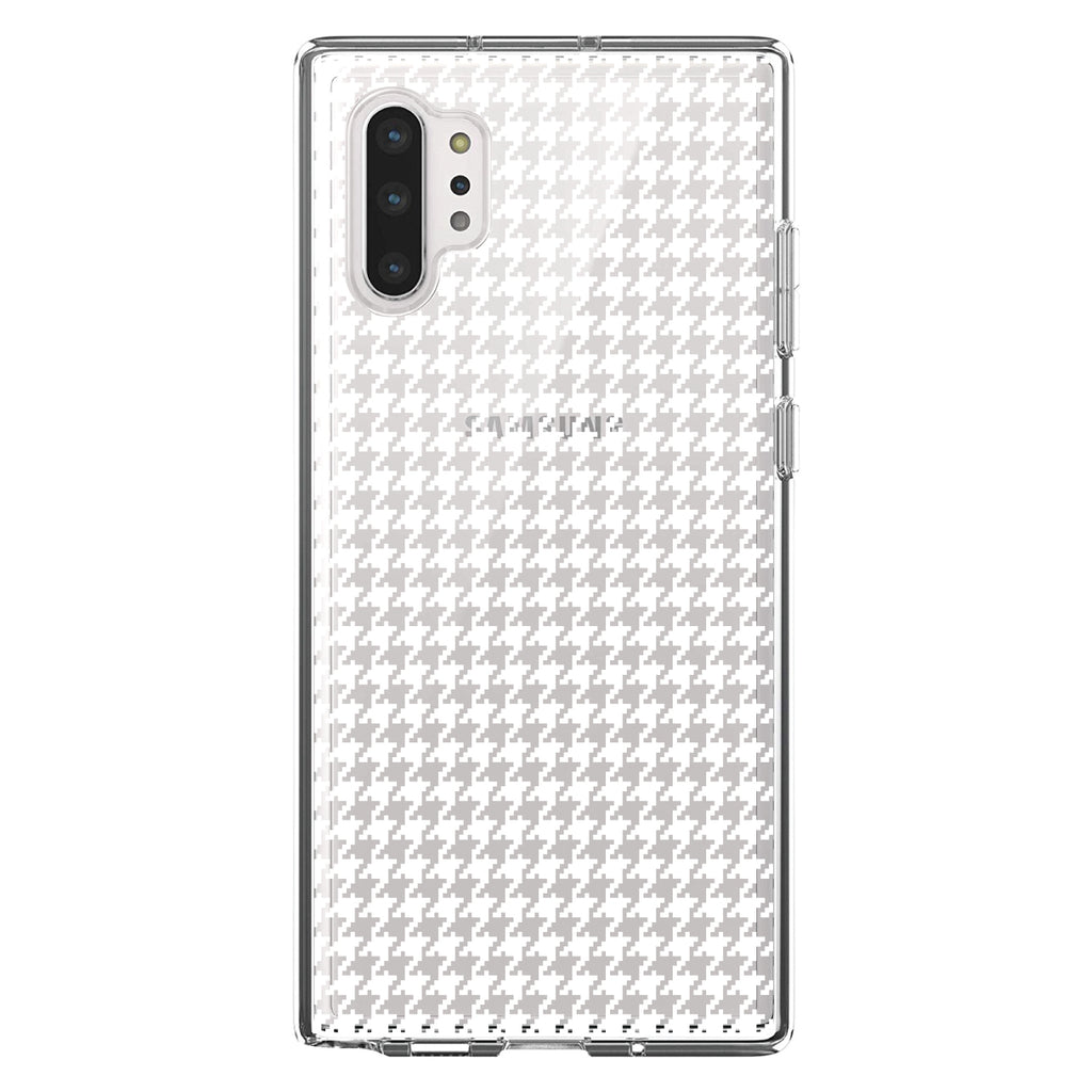 White Houndstooth Clear Shockproof iPhone Case, view 10