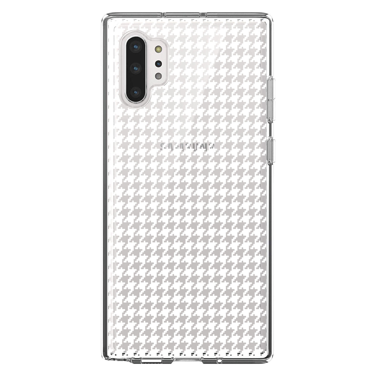 White Houndstooth Clear Shockproof iPhone Case, view 10