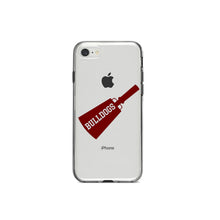 DistinctInk® Clear Shockproof Hybrid Case for Apple iPhone / Samsung Galaxy / Google Pixel - Bulldogs Cowbell - Maroon, Gray
