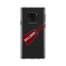 DistinctInk® Clear Shockproof Hybrid Case for Apple iPhone / Samsung Galaxy / Google Pixel - Bulldogs Cowbell - Maroon, Gray