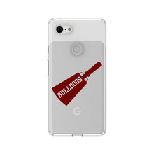 DistinctInk® Clear Shockproof Hybrid Case for Apple iPhone / Samsung Galaxy / Google Pixel - Bulldogs Cowbell - Maroon, Gray
