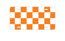 DistinctInk Custom Aluminum Decorative Vanity Front License Plate - Tennessee Checkerboard - Orange, Clear