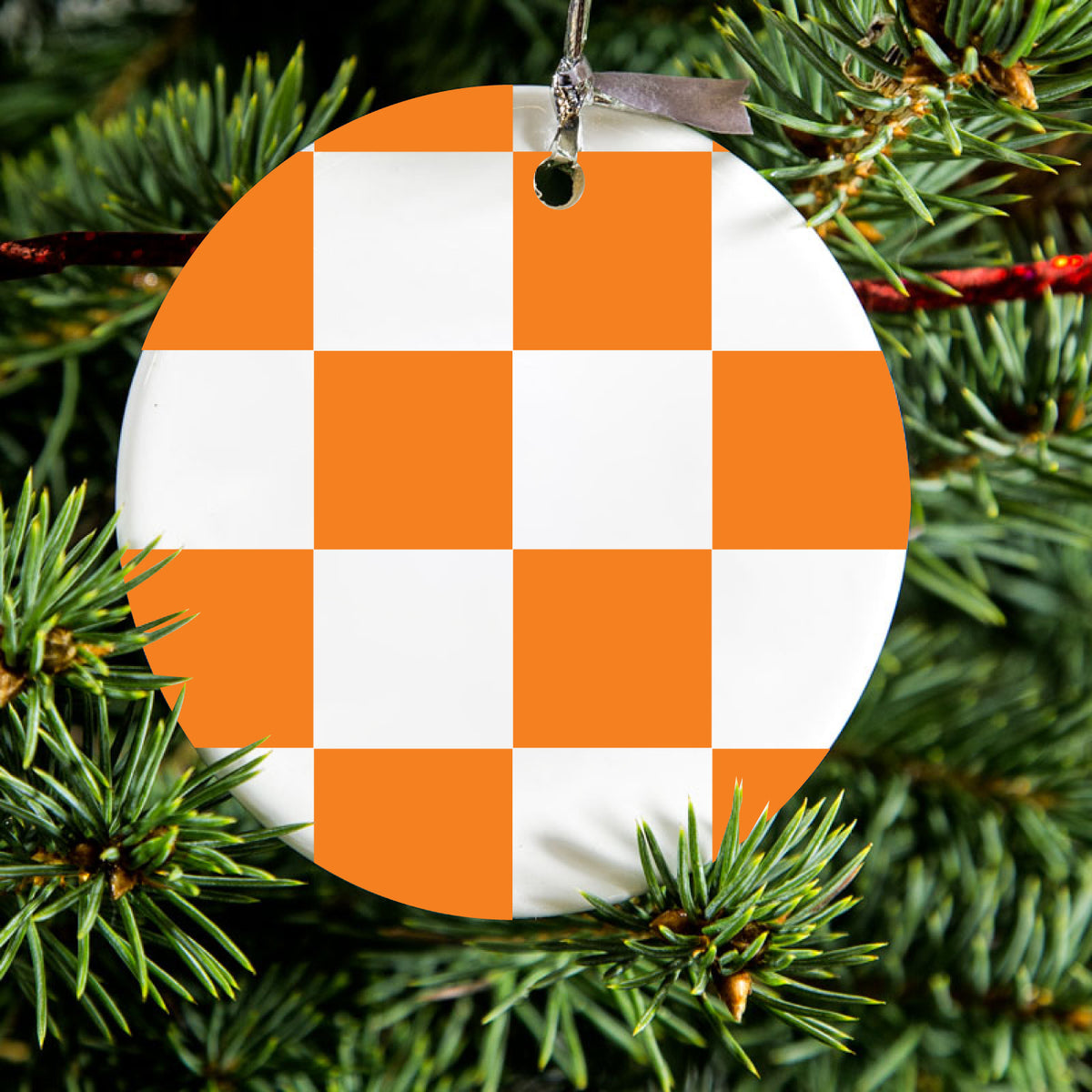 Orange, Clear Ceramic Ornament, view 2