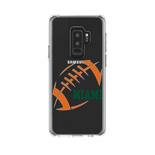 DistinctInk® Clear Shockproof Hybrid Case for Apple iPhone / Samsung Galaxy / Google Pixel - Miami Football - Orange, Green