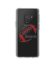 DistinctInk® Clear Shockproof Hybrid Case for Apple iPhone / Samsung Galaxy / Google Pixel - Buckeyes Football - Scarlet, Gray